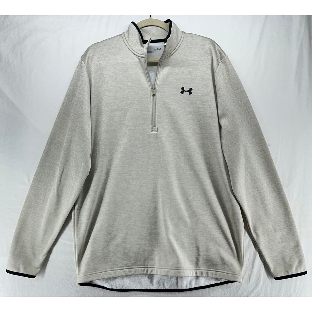 Under Armour Mens Large Tall 1/4 Zip Pullover Fleece Tan Heather Large Tall